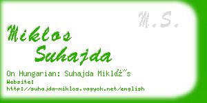 miklos suhajda business card